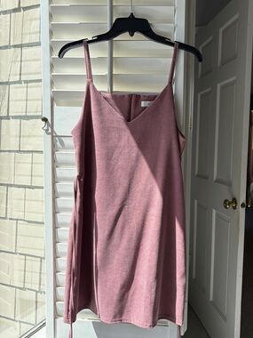 Korean blush mauve tie back mini dress